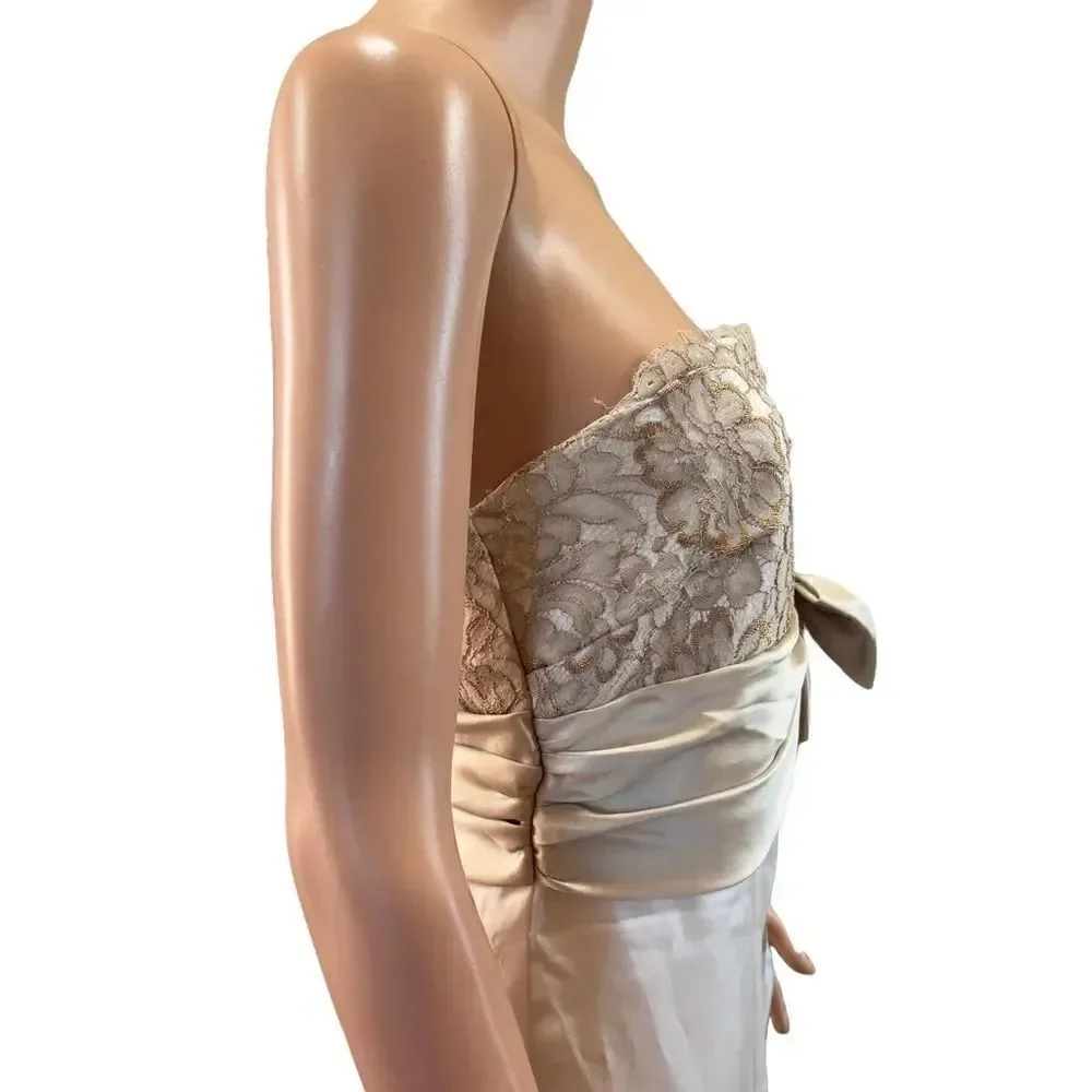 Nine 2 Nine Strapless Lace & Satin Long Gown Size 10 NWT